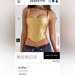 House of CB gold corset top